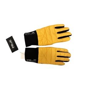 RLX Ralph Lauren Water Resistant Ski Racer Gloves Yellow